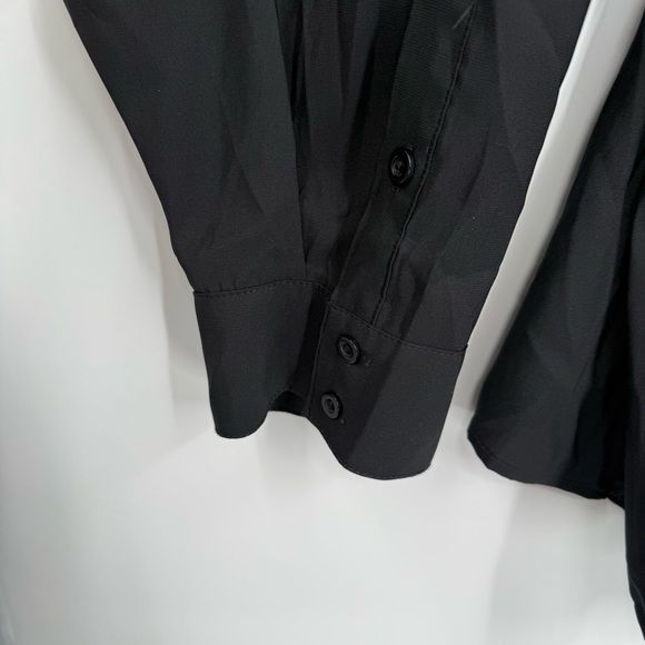 Torrid Womens NWT Lizzie Button Front Blouse Size 4X Black Collared Long Sleeves - Picture 10 of 12